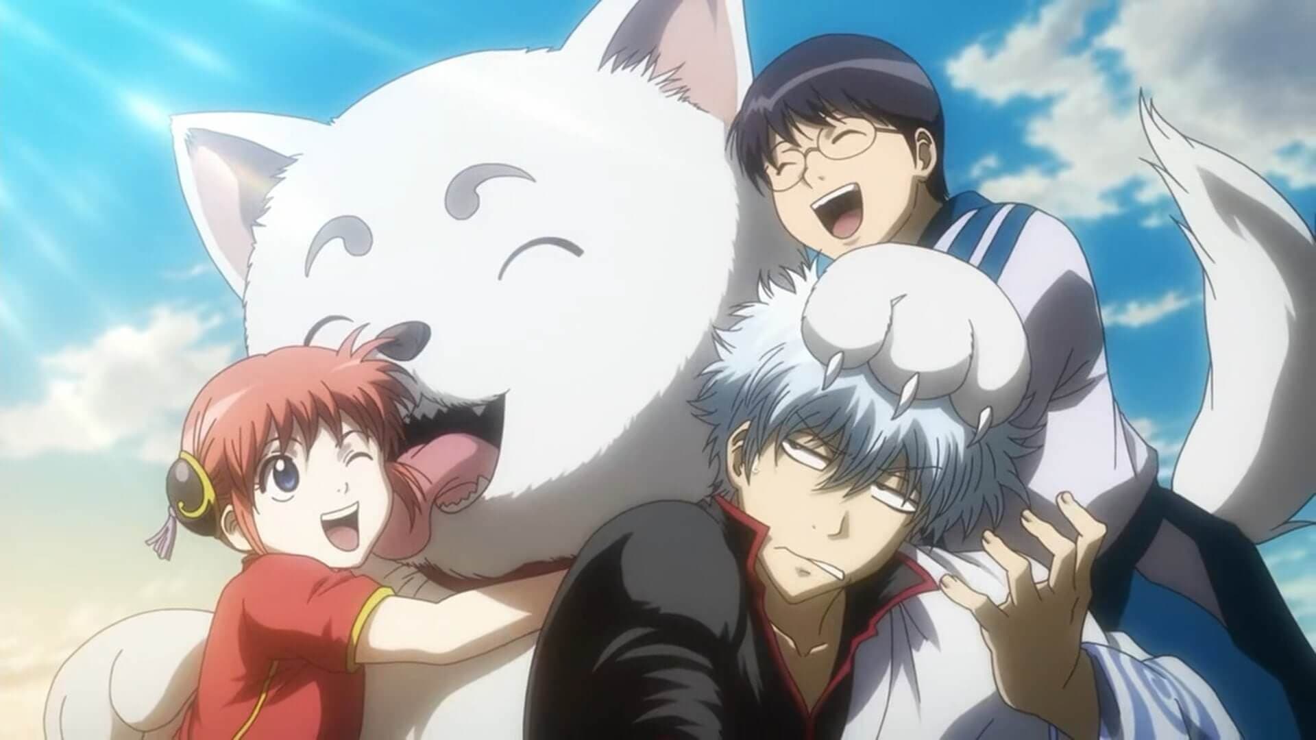 Gintama Thumbnail with Sakata Gintoki, Shumura Shinpachi, Kagura and Sadaharu