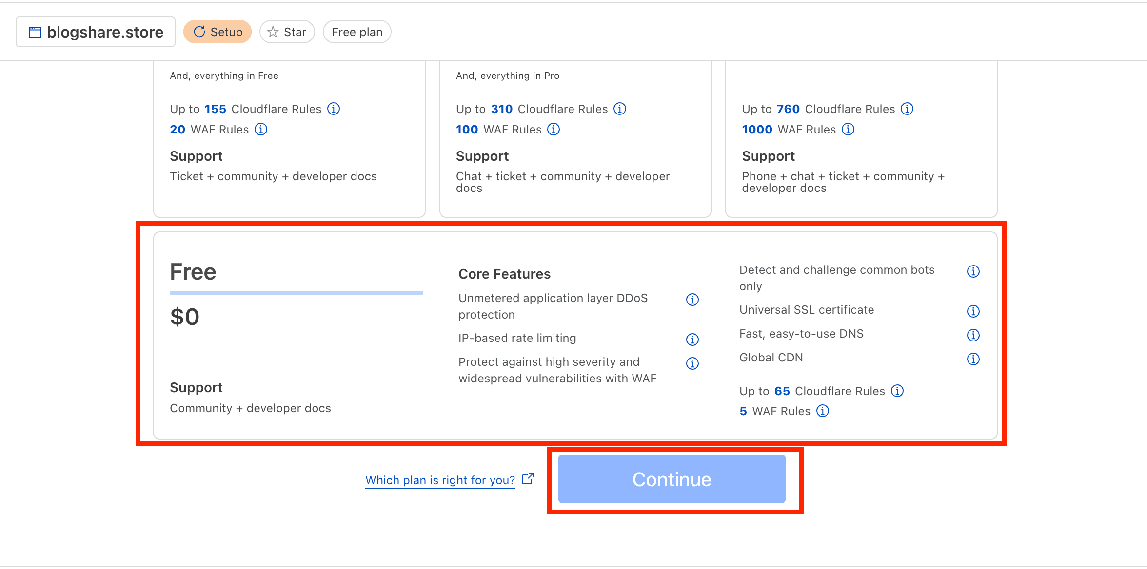 select cloudflare website setup free tier, lighthouse optimisation