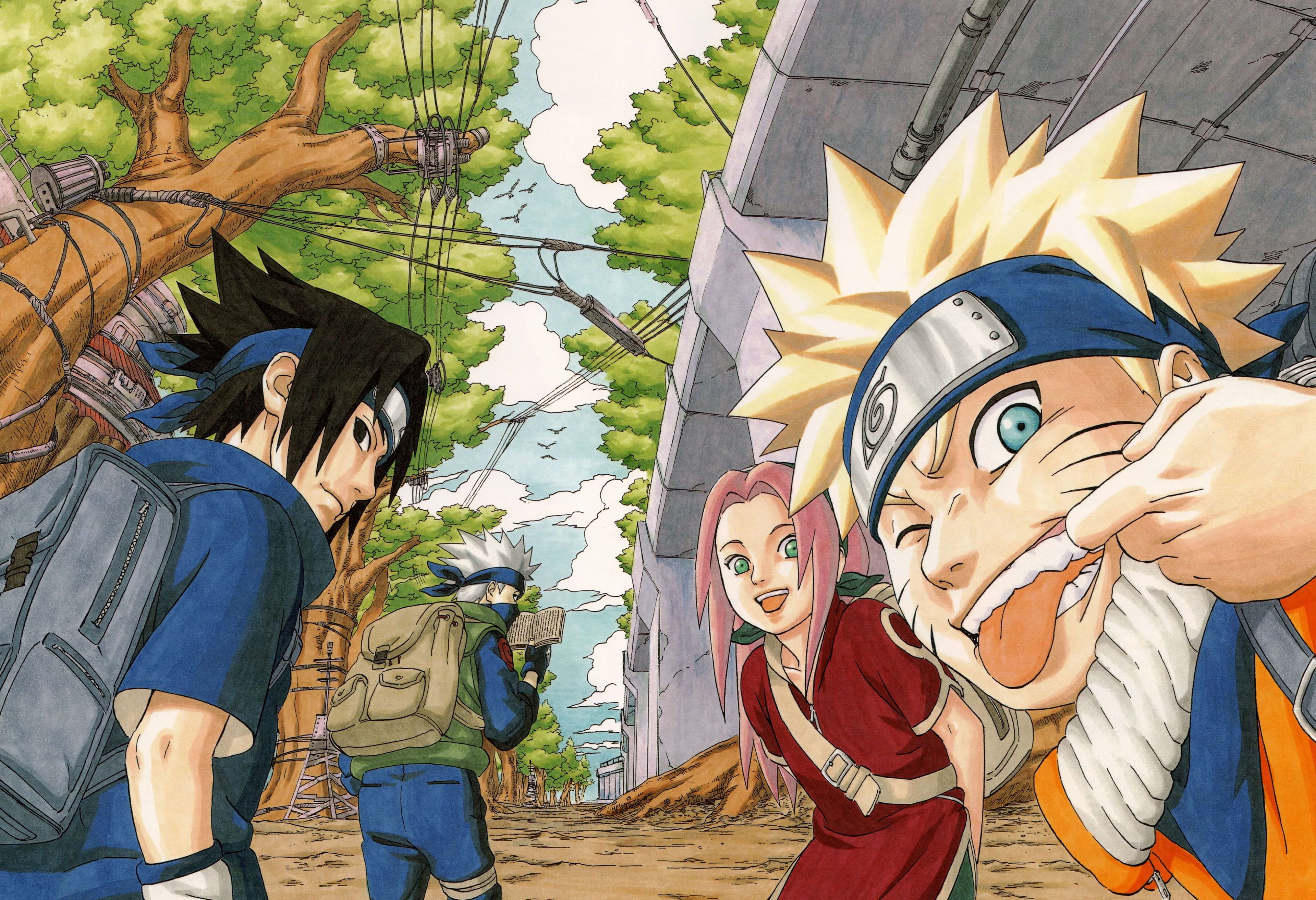 Naruto Team 7 having Naruto, Sasuke, Sakura, and Kakashi